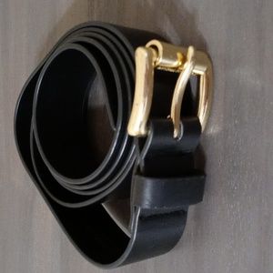Michael Kors Black Belt with Gold Buckle